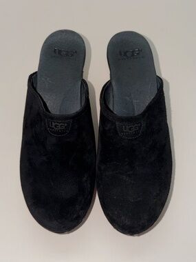 UGG Abbie black suede studded clog mules